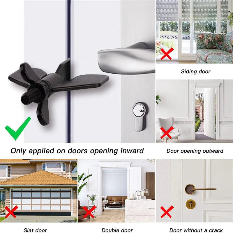 304 stainless steel portable door lock with thread installation for hotel and travel security