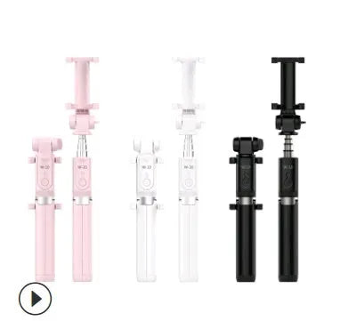 Bluetooth selfie stick tripod with aluminium alloy telescopic rod extended to 195.50mm holding mobile phone