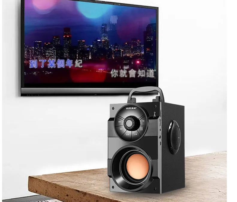Black portable mini home audio system with subwoofer and satellite speakers, 1.2m cable, for 3.5mm devices