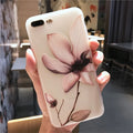 Embossed floral pattern TPU phone case for iPhone in black and white colour options