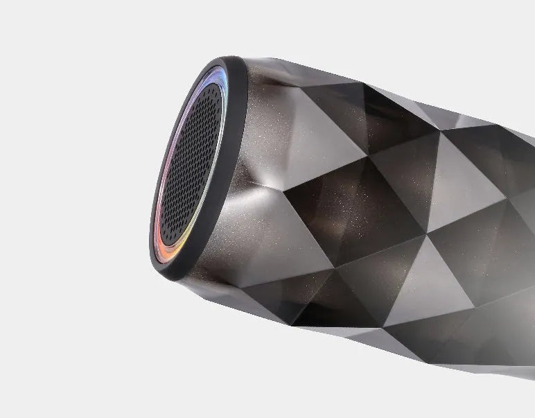 Black crystal diamond-cut Coca-Cola can shaped Bluetooth speaker lantern with colourful starry sky lighting.