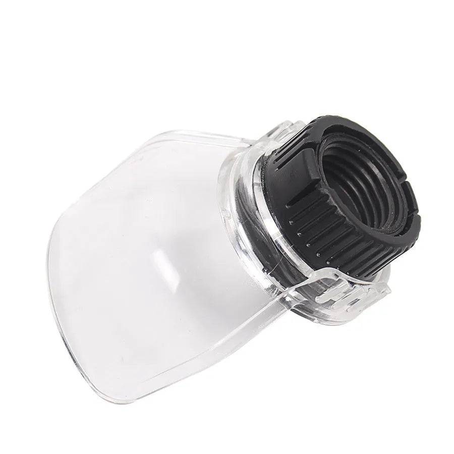 Transparent plastic horn cover for Delta grinders with 17.5-19mm thread port, weighing 22 grams