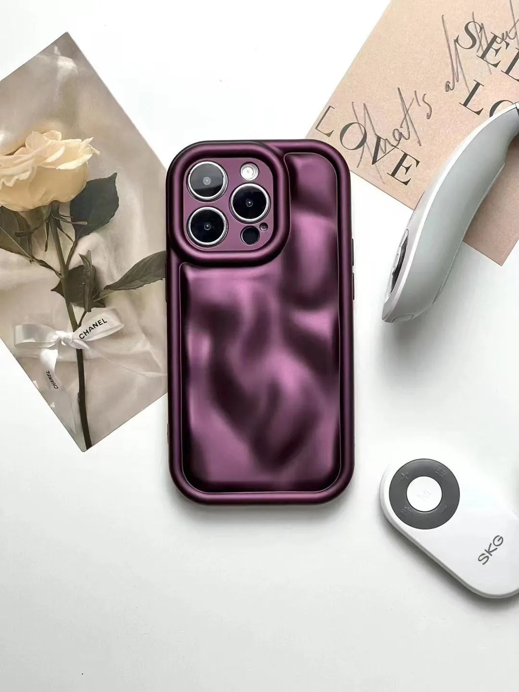 Frosted meteorite pattern iPhone case in black, soft rubber, three-dimensional drop protection cover