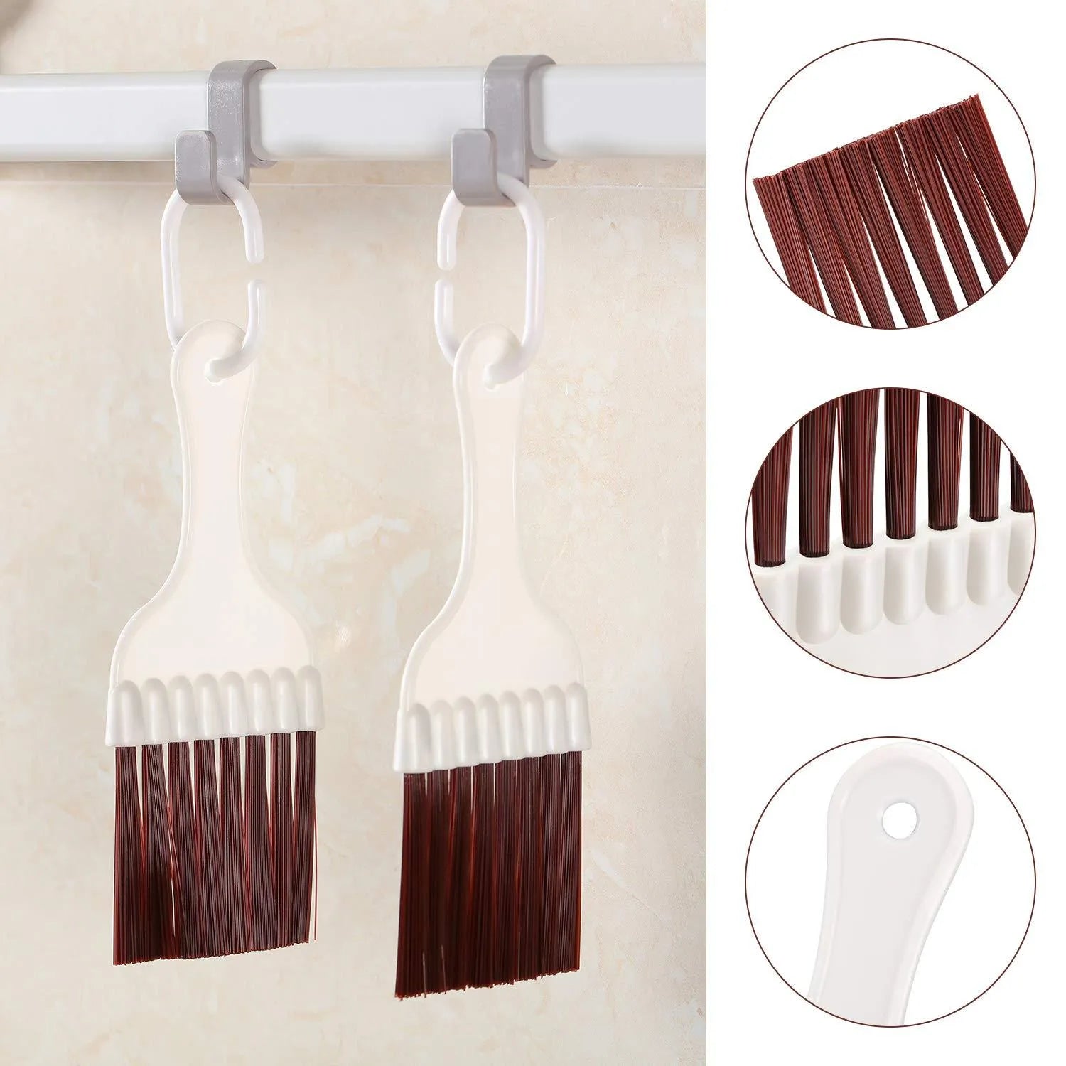 Manual air conditioning fin comb cleaning brush with stainless steel bristles and separate metal comb tool