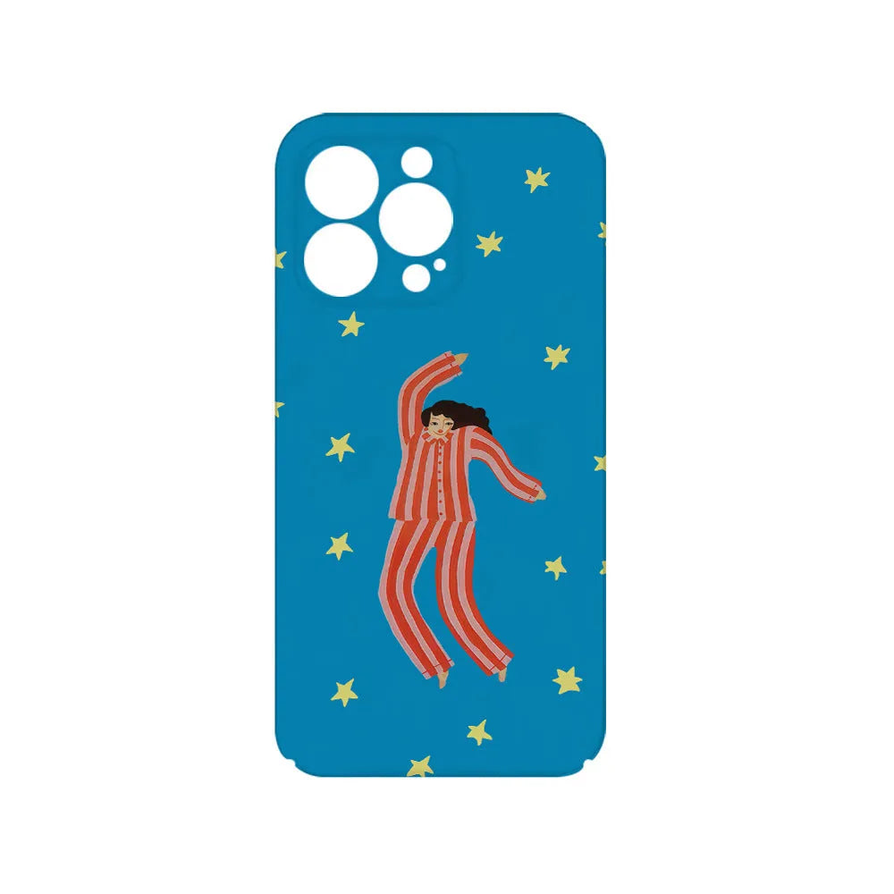Feilin magnetic phone case with funny pajama girl XINGX illustration, frosted back cover for Apple iPhone 11 to 16