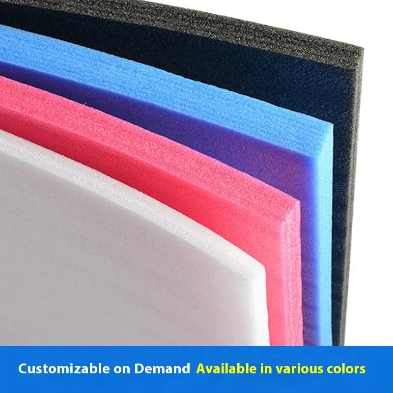 Large white EPE pearl cotton foam board showing its smooth surface and 10mm thickness.