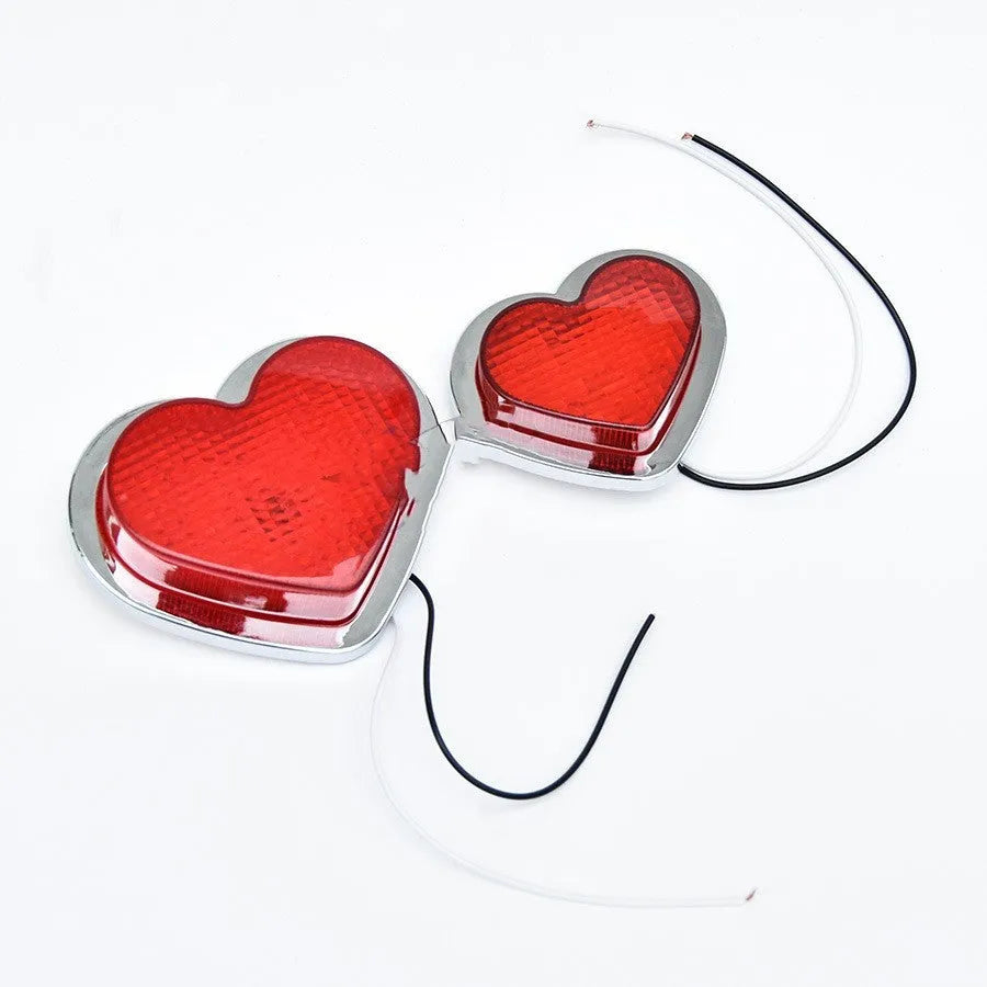 Heart-shaped 12V LED car sidelight for fender mounting in choice of colours