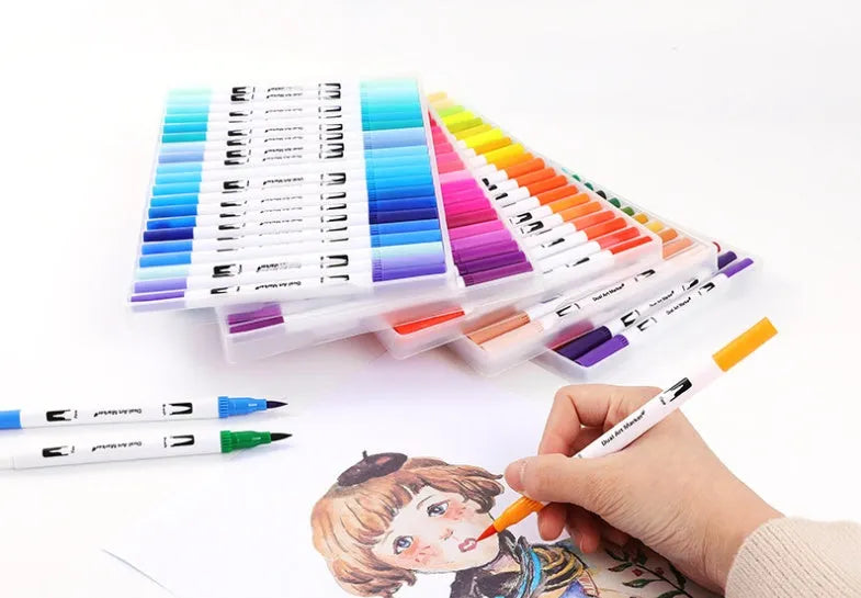Ink water colour pen set in multiple colour options for artistic blending and promotional use