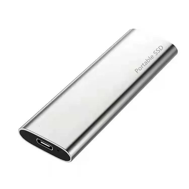 Red interface mobile SSD with metal shell showing ultra-thin design and 10TB capacity label