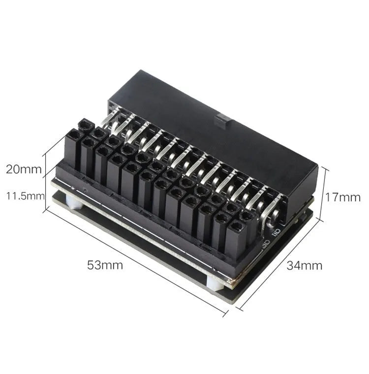 ATX 24Pin 90 degree steering elbow adapter cable with switchable RGB horse running lighting effect