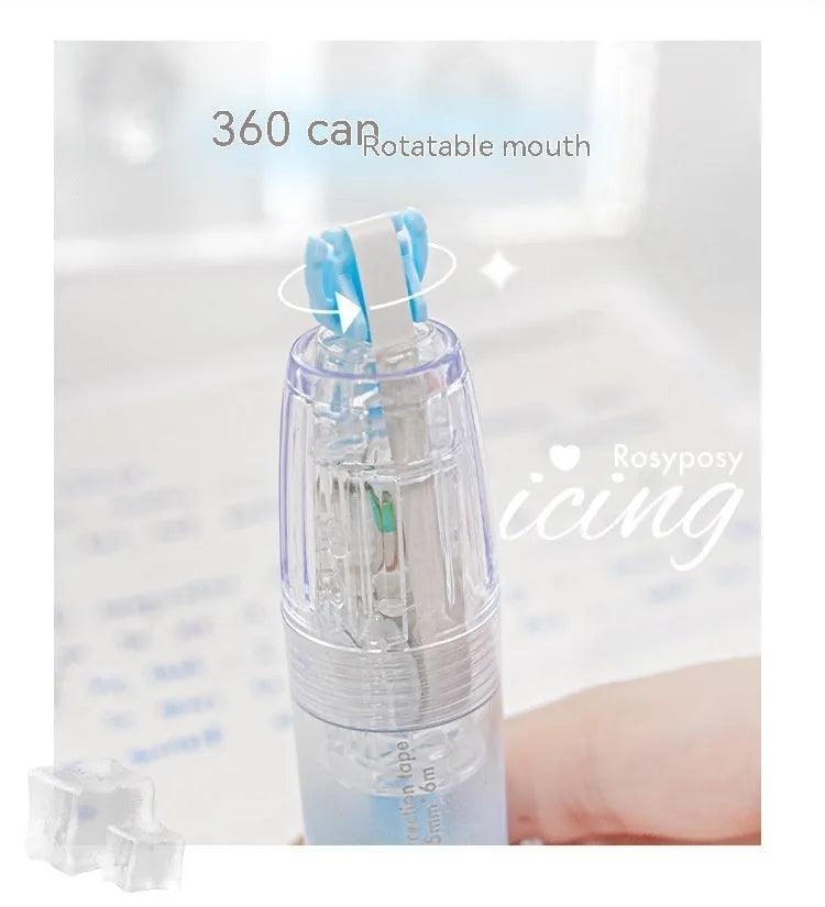ICE through press correction tape in Mint, Blue, Pink or White with 5 cm x 6 cm refill option