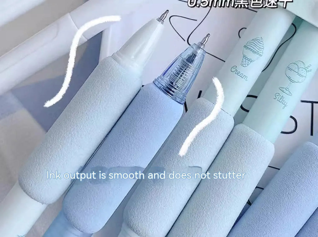 Double-headed fluorescent pen with 0.5mm plastic shell for student calligraphy practice in cheese mint and sea salt ice cup colours