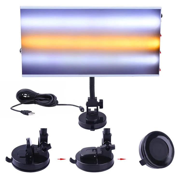 White MPT X009 car dent detector with concave inspection light for automotive repair assessment