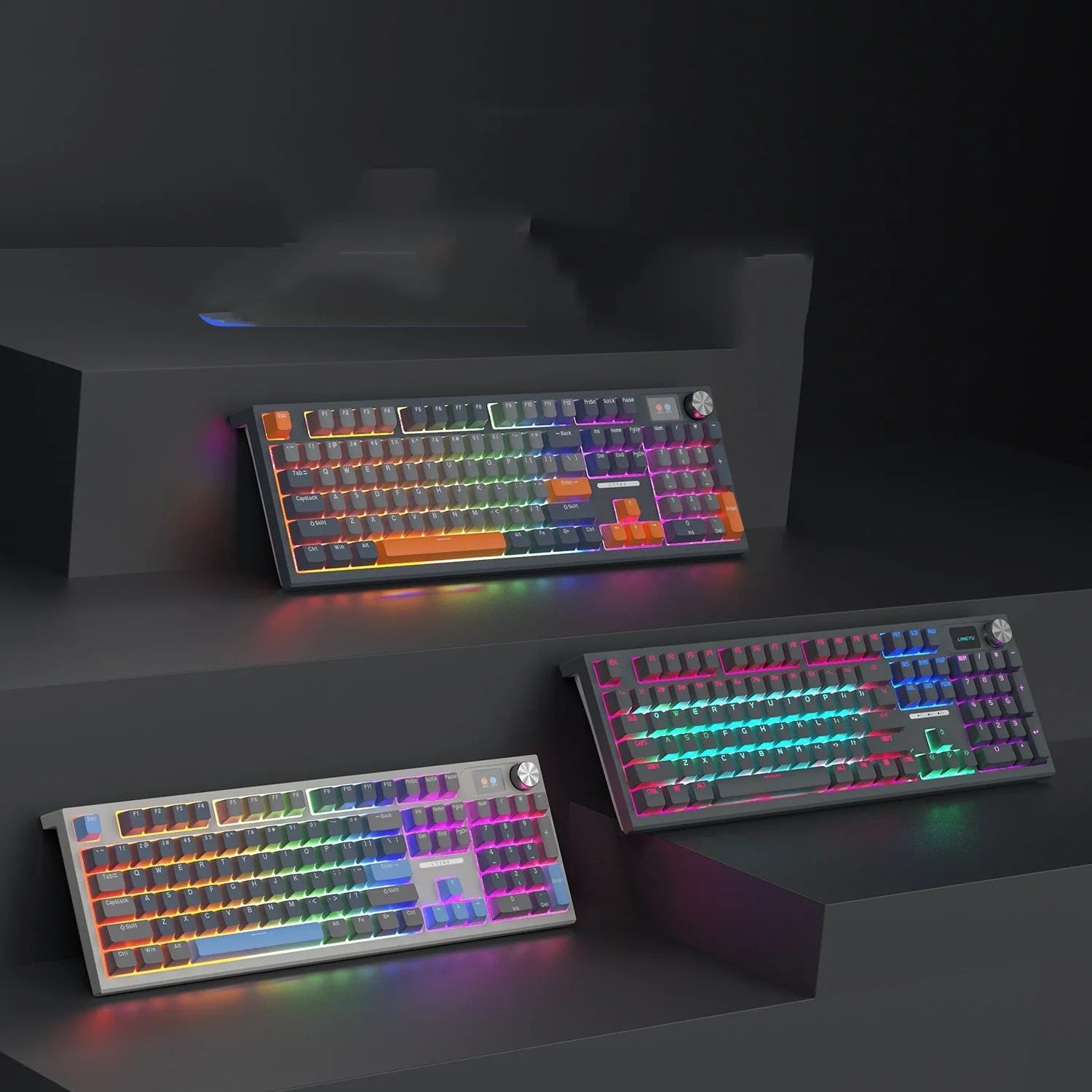 Bluetooth wireless mechanical keyboard with three connectivity modes and UK layout