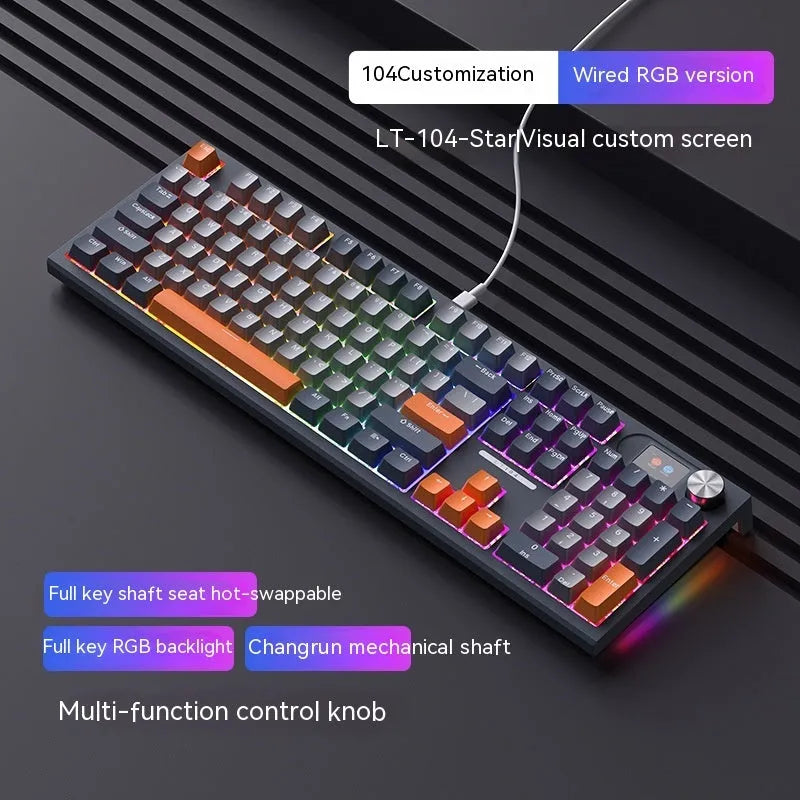 Bluetooth wireless mechanical keyboard with three connectivity modes and UK layout