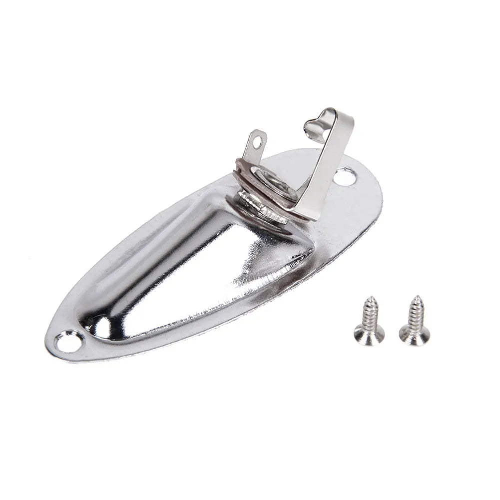 Black and silver alloy electric guitar output jack socket for 6.35mm plug