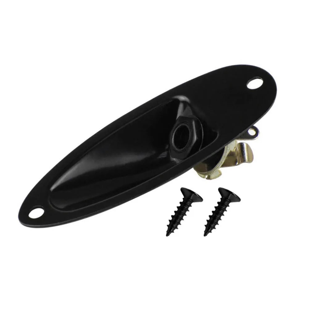 Black and silver alloy electric guitar output jack socket for 6.35mm plug