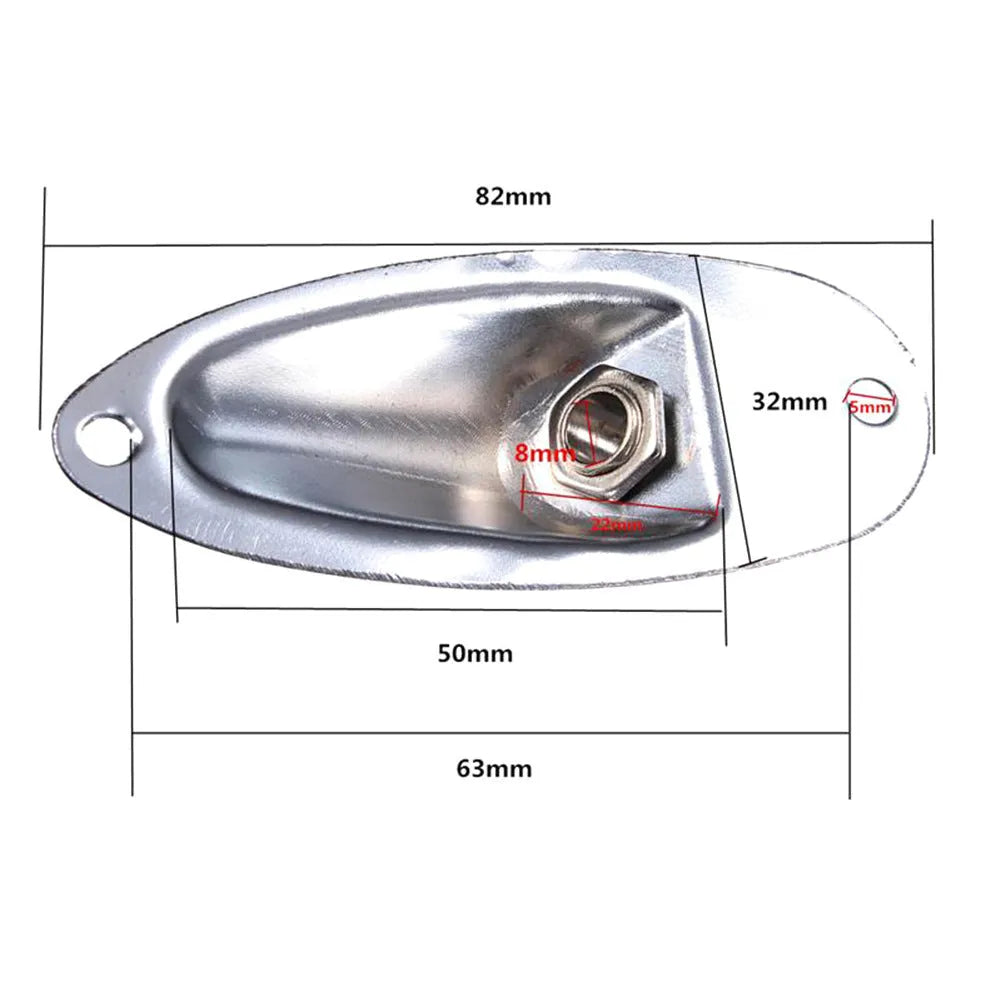 Black and silver alloy electric guitar output jack socket for 6.35mm plug