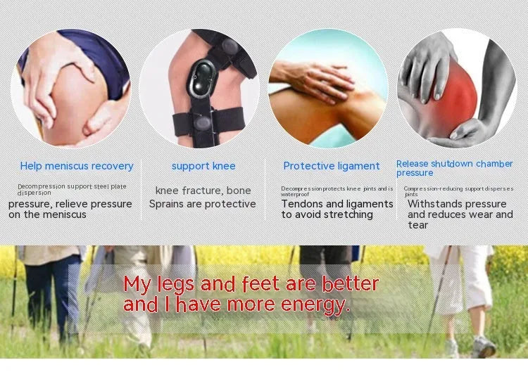 Black anterior ligament knee pad with adjustable straps, showing brushed cloth interior and sandwich fabric construction
