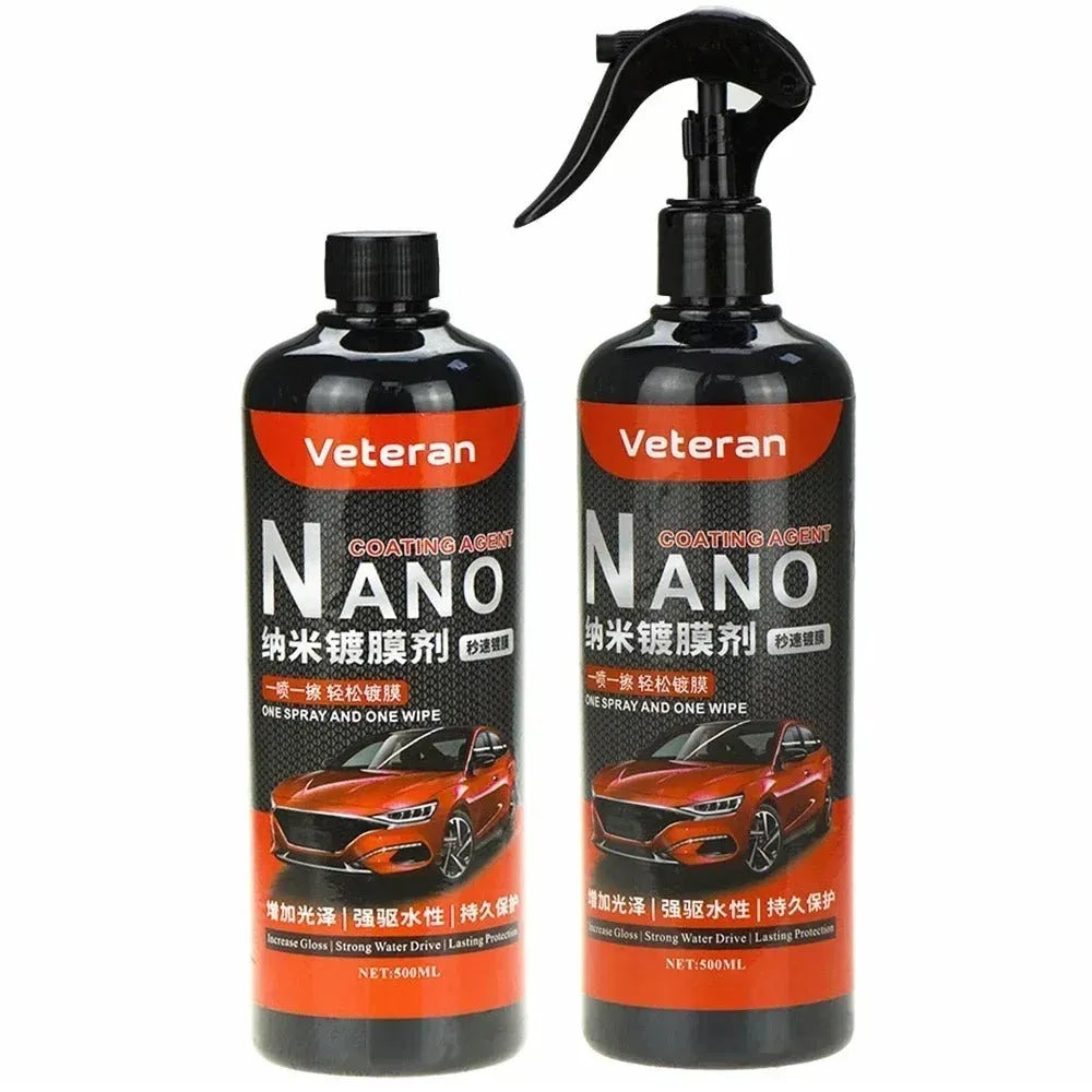 Automotive coating agent spray bottle for car care with quick polishing and water repellent functions