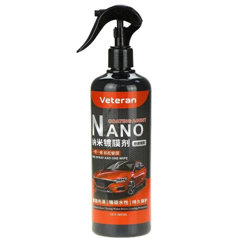 Automotive coating agent spray bottle for car care with quick polishing and water repellent functions
