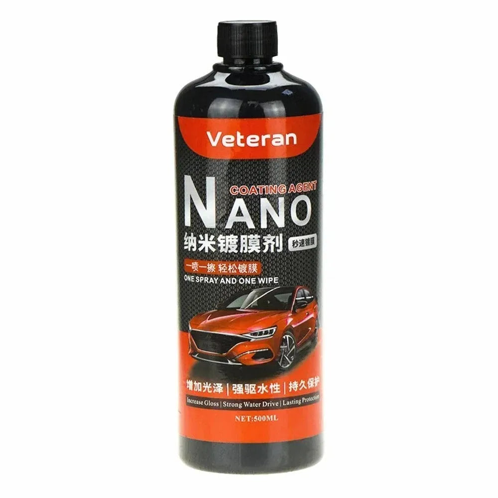 Automotive coating agent spray bottle for car care with quick polishing and water repellent functions