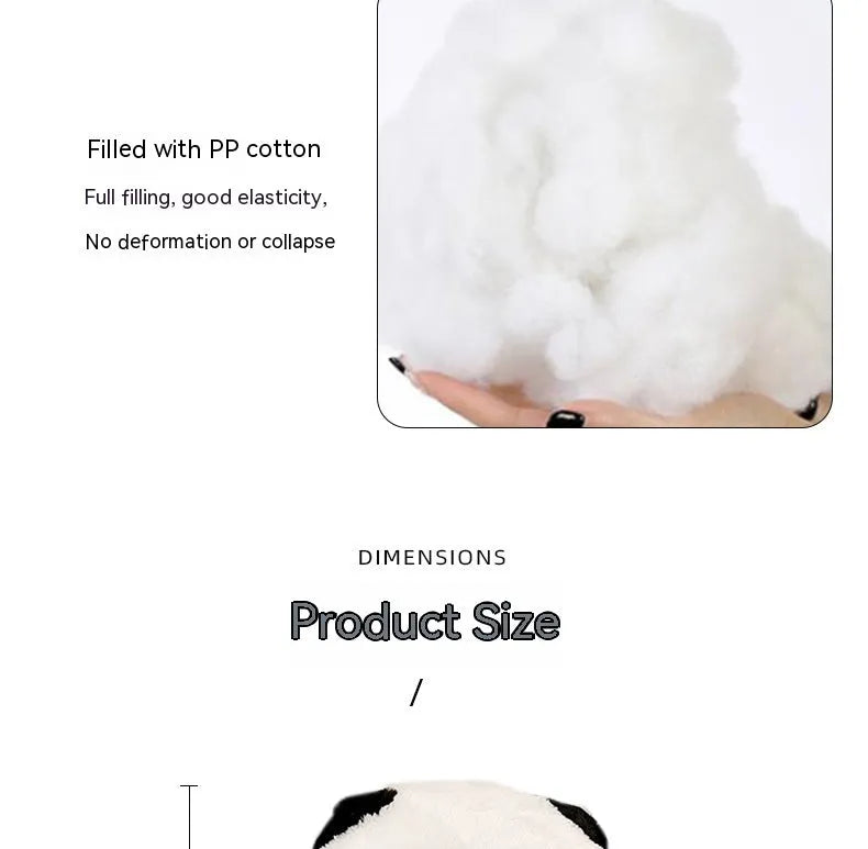 Cartoon panda automotive plush cushion with PP cotton filler for car seating comfort support
