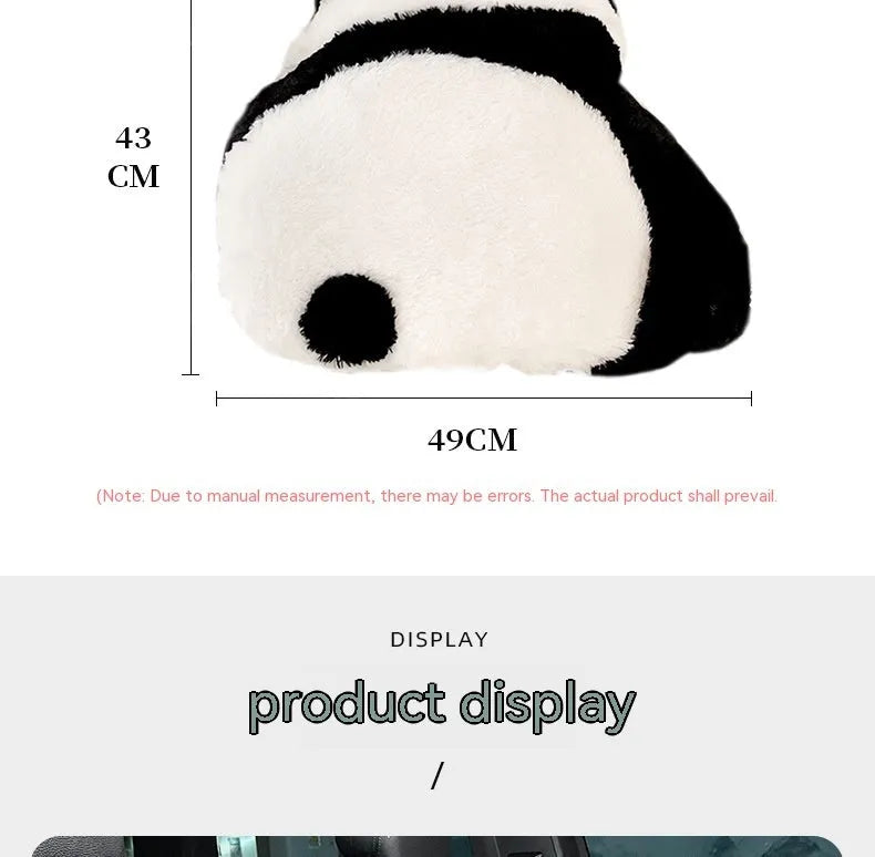 Cartoon panda automotive plush cushion with PP cotton filler for car seating comfort support
