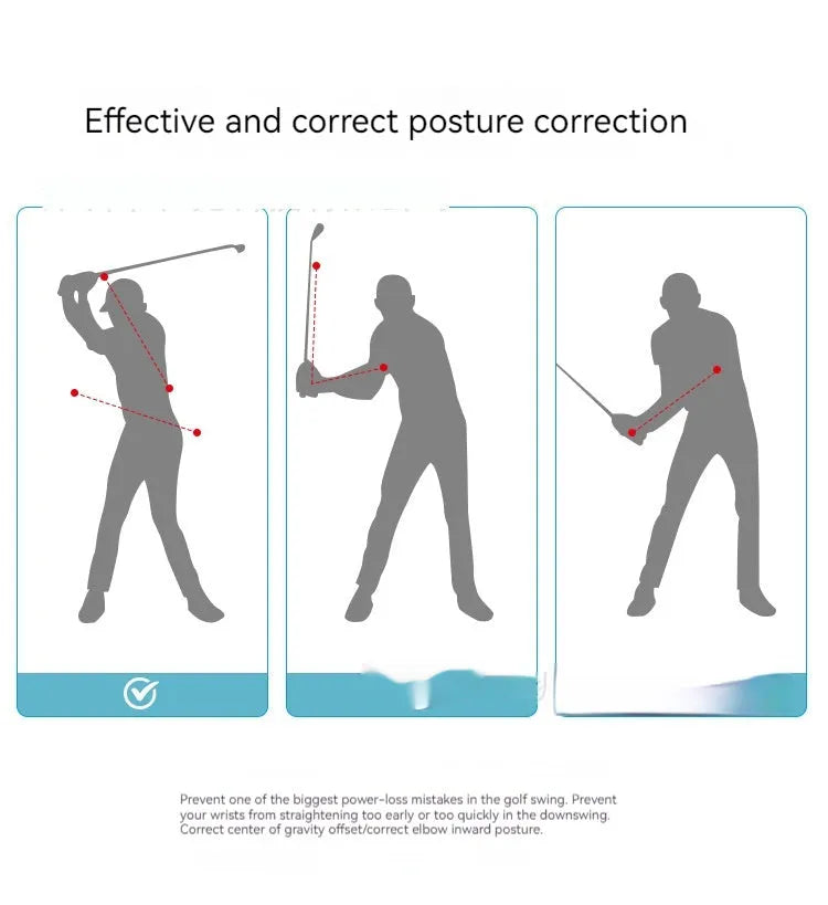 Black silicone elastic golf swing trainer for physical correction action practice
