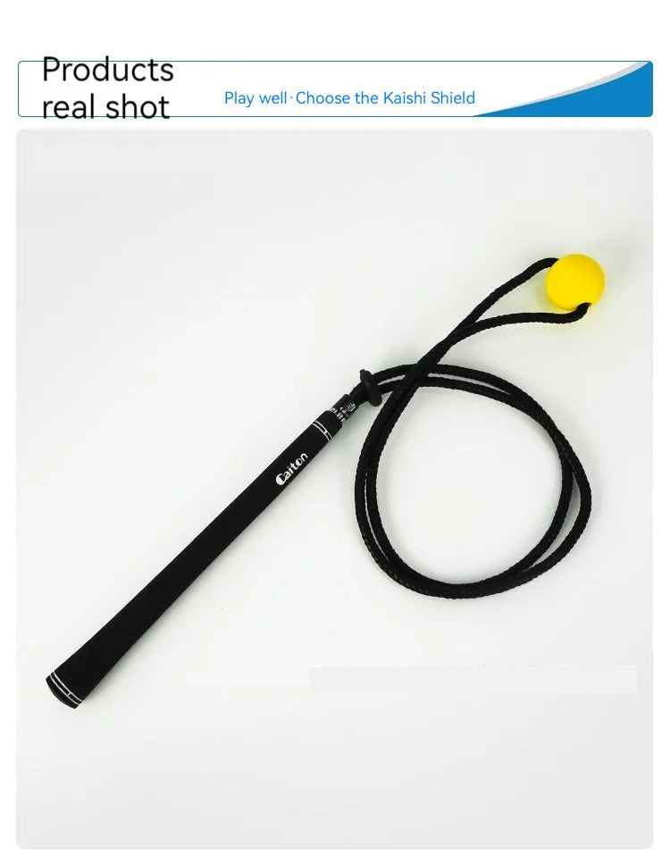 Black silicone elastic golf swing trainer for physical correction action practice