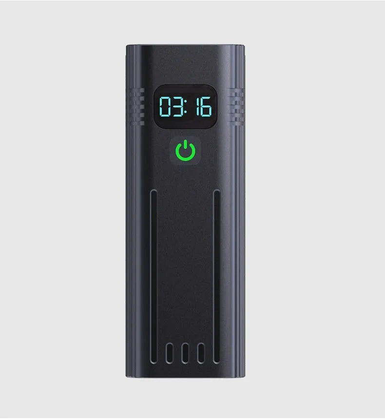 KX12DF black bicycle headlight with digital display on aluminium alloy barrel showing battery percentage