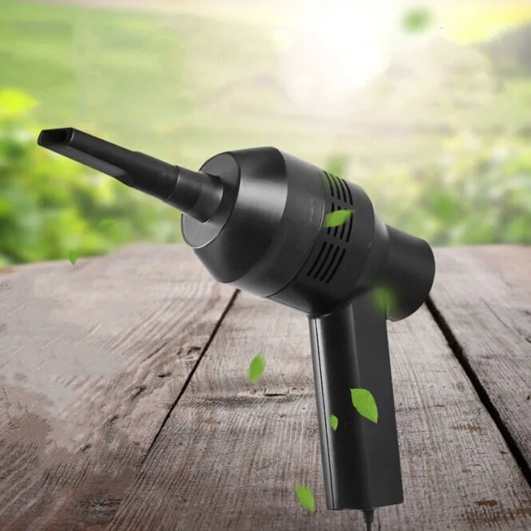 Black handheld mini vacuum cleaner for desktop and keyboard cleaning