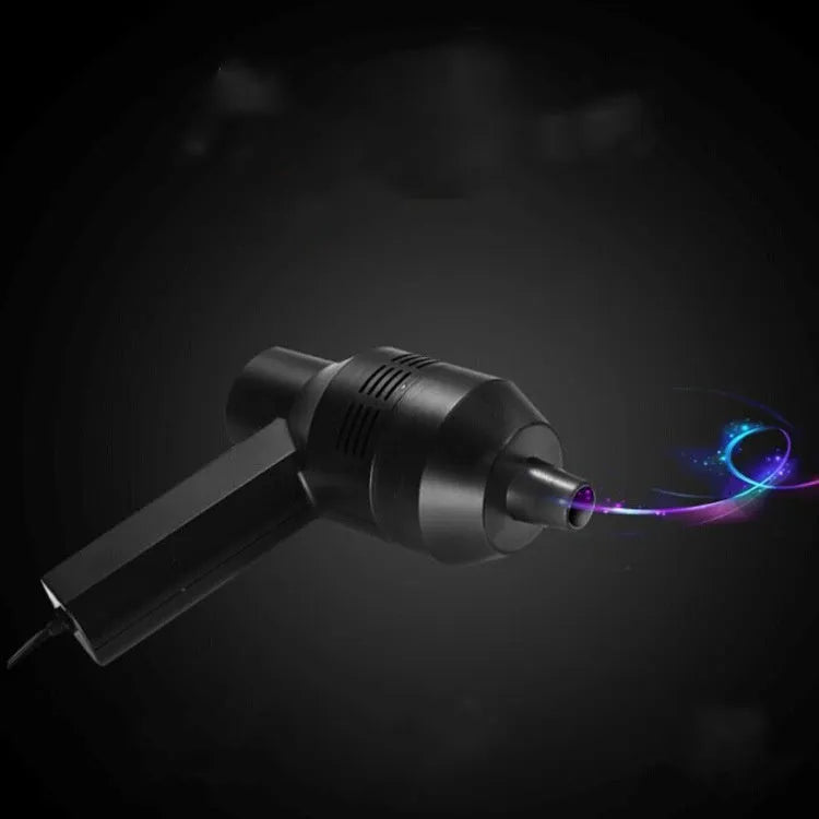 Black handheld mini vacuum cleaner for desktop and keyboard cleaning