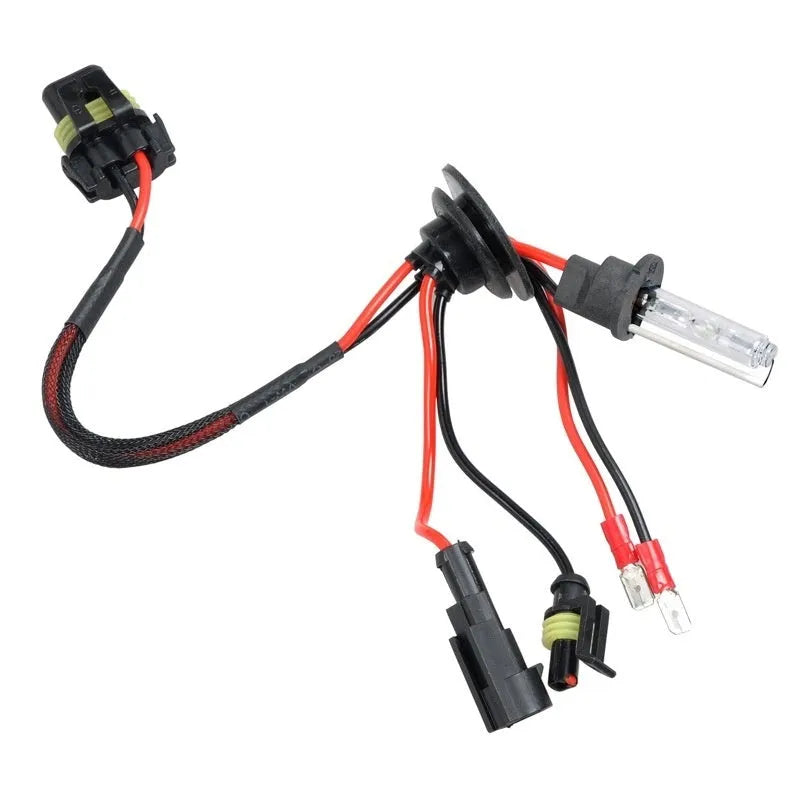 Automotive xenon bulb kit for H1 H7 9005 headlight replacement in 4300K, 6000K, or 8000K white light options.
