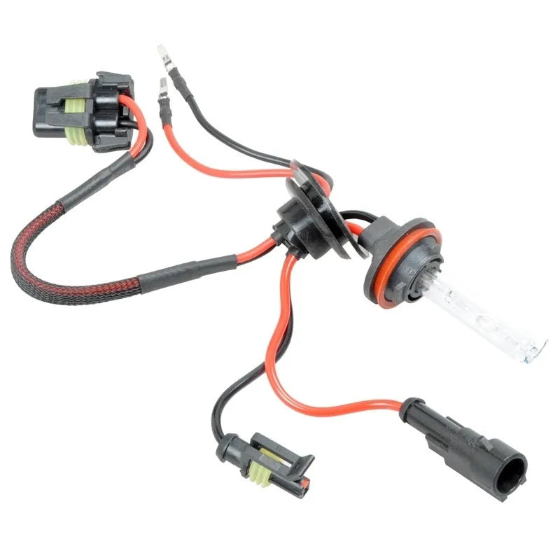 Automotive xenon bulb kit for H1 H7 9005 headlight replacement in 4300K, 6000K, or 8000K white light options.