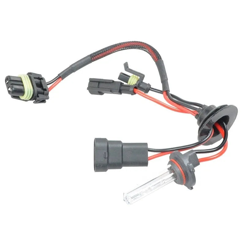 Automotive xenon bulb kit for H1 H7 9005 headlight replacement in 4300K, 6000K, or 8000K white light options.