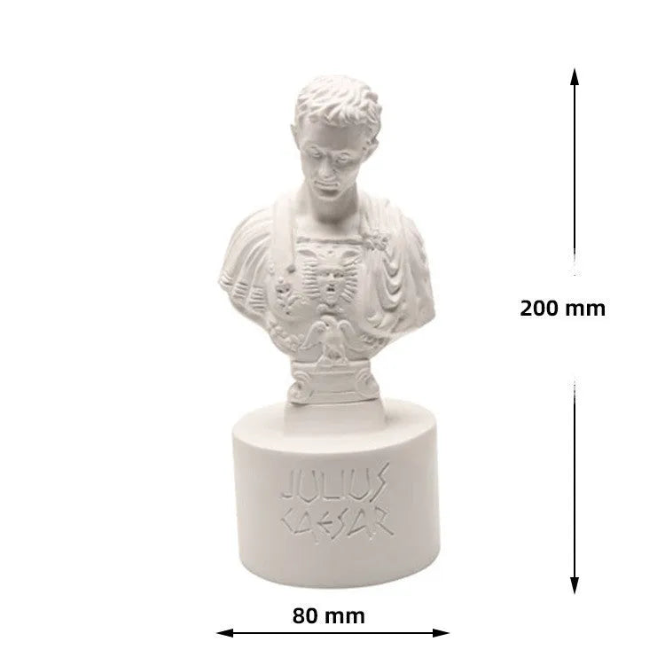 White American character modelling pen holder on desk holding multiple pens, 10cm tall synthetic resin organiser