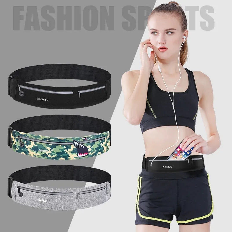 Unisex 8-inch waterproof waist bag in camouflage crocodile colour with adjustable waist strap