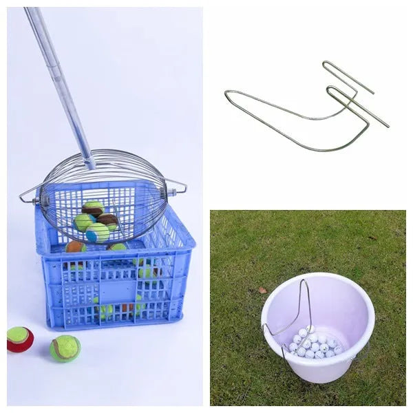 304 stainless steel golf ball picker with 30cm length and metallic finish for retrieving balls from water hazards