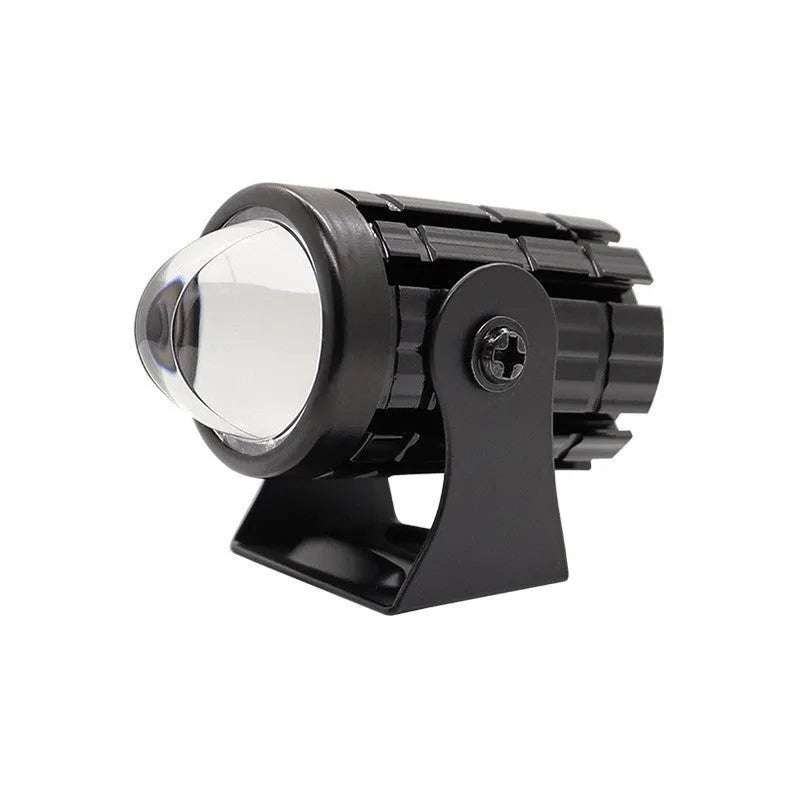 Aluminium PC motorcycle spotlights with dual-colour lens for white or yellow lighting options