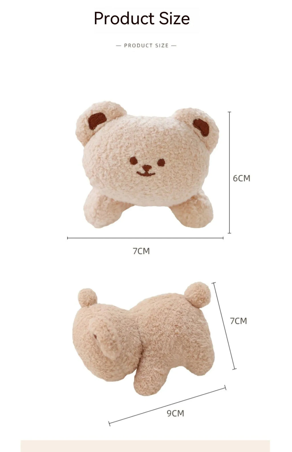 Fabric car centre console plush doll decoration in cartoon bear or bunny style
