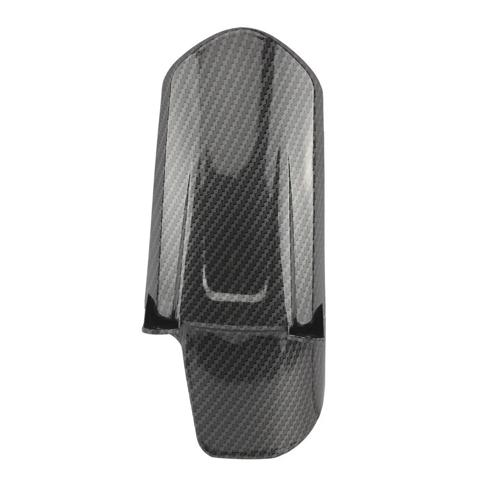 Carbon fibre rear shock absorber fender for a Light Bee scrambler motorcycle.