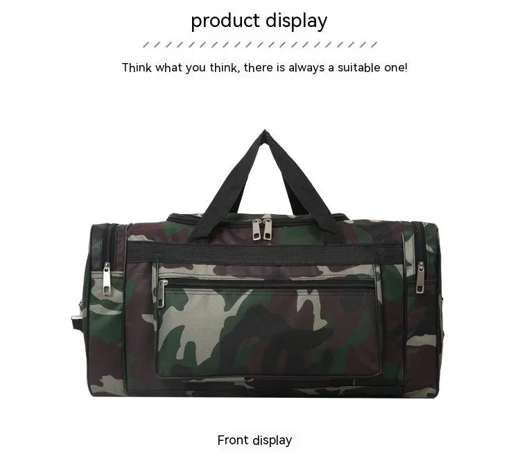 Camouflage pattern luggage bag with 20L capacity and waterproof fabric for travel storage