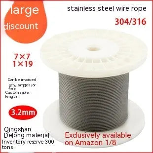 304 stainless steel anti-theft wire net showing double twist structure and coated rope design