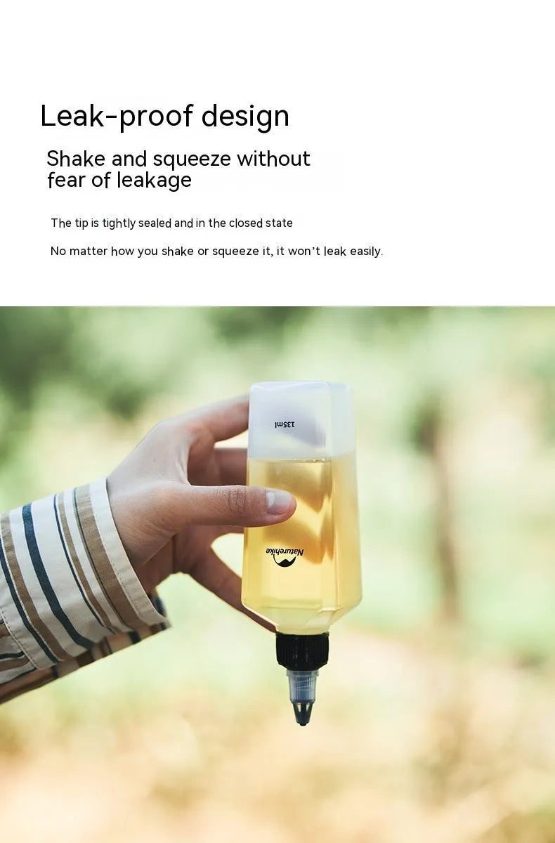 Naturehike modern minimalist six-piece plastic seasoning bottle set for outdoor use.
