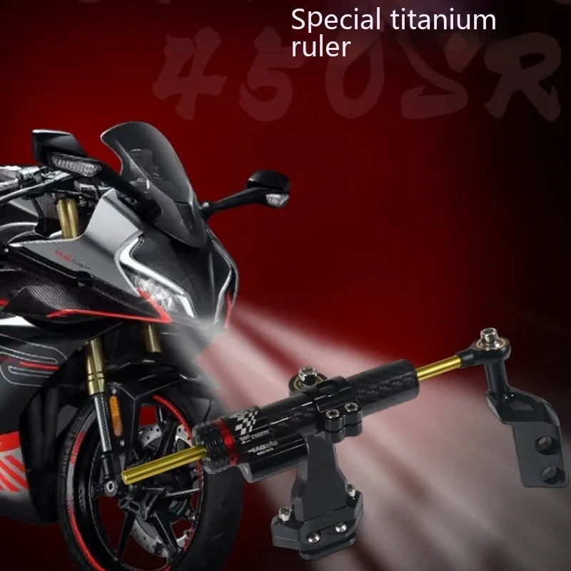 Directional damper bracket for Spring Wind 450SR/SRS motorcycles with adjustable titanium damper