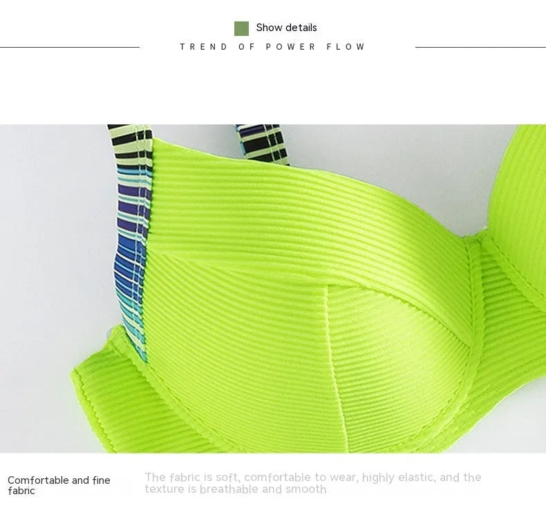 Green printed halter bikini set for women on a white background.