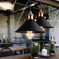 Iron chandelier LED ceiling light in American countryside style, 22cm to 36cm, with push button switch and iron shade