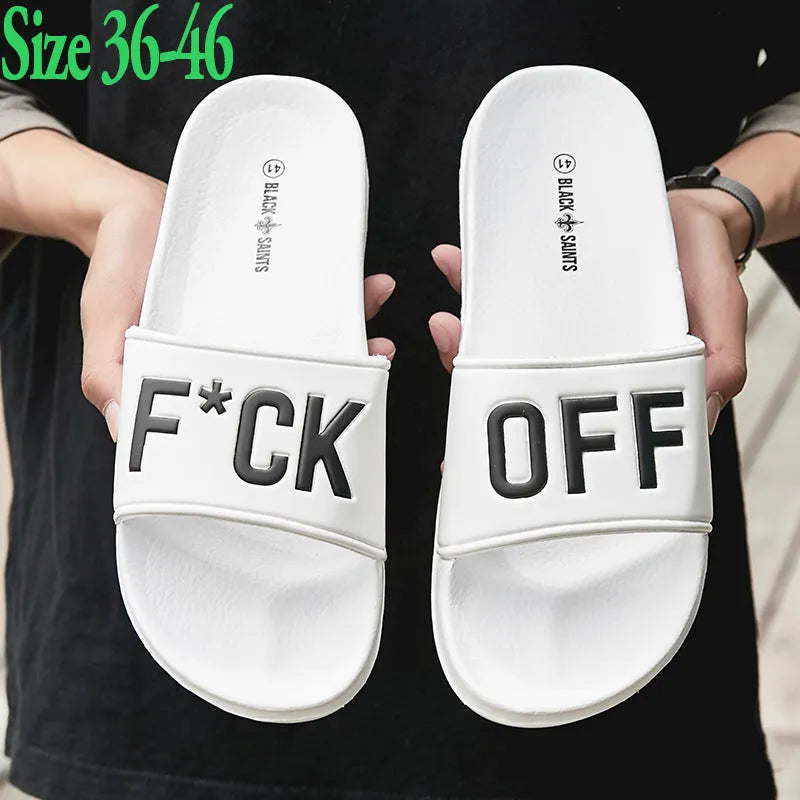 Men's open-toe slippers in black or white with rubber sole, sizes 36 to 46, viscose upper