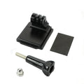 Black aluminium alloy and plastic GoPro helmet holder extension rod with quick-release bracket.